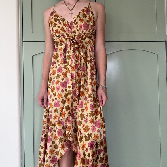 Retro Style Groovy Floral Print Dress - Picture 2 of 7